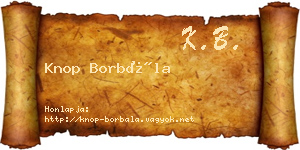 Knop Borbála névjegykártya